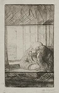 Evening at the Window by Alphonse Legros (French, 1837–1911)