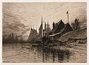 Evening, New York Harbor by Henry Farrer (American, 1843–1903)