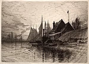Evening, New York Harbor by Henry Farrer (American, 1843–1903)