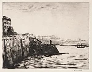 Evening, Port of Genoa by Muirhead Bone (British, 1876–1953)