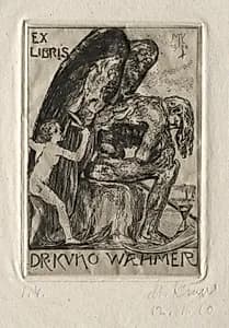 Ex Libris Dr. Kuno Waehmer by Max Klinger (German, 1857–1920)