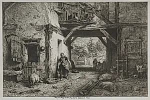 Farm Interior by Charles-Émile Jacque (French, 1813–1894)