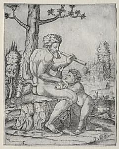 Faun and Child by Marcantonio Raimondi (Italian, 1470/82–1527/34)