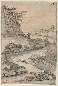 Figures on a Winding Road by Salvator Rosa (Italian, 1615–1673)