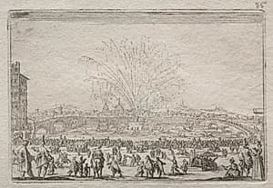 Fireworks on the Arno by Jacques Callot (French, 1592–1635)