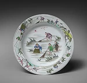 Fishermen Plate by Unknown Artist