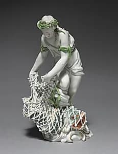 Fisherwoman by Ludwigsburg Porcelain Factory (German)