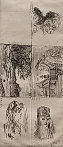 Five Studies by Honoré Daumier (French, 1808–1879)