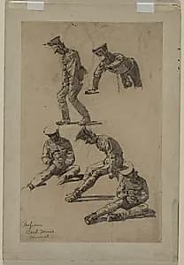 Five Studies of a Soldier by Carl Marr (American, 1858–1936)