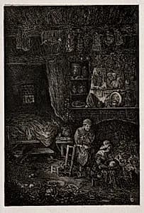 Flemish Interior by Rodolphe Bresdin (French, 1822–1885)
