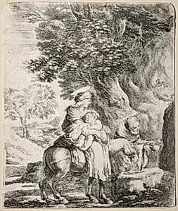 Flight into Egypt by Stefano Della Bella (Italian, 1610–1664)