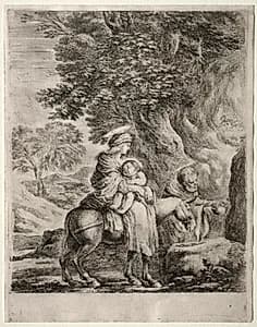 Flight into Egypt by Stefano Della Bella (Italian, 1610–1664)