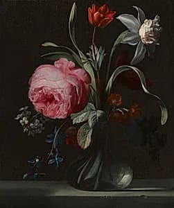 Flowers in a Vase by Simon Verelst (Dutch, 1644–1721)