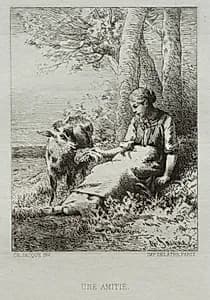 Friendship by Charles-Émile Jacque (French, 1813–1894)
