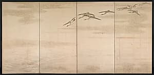 Geese, Reeds and Water by Yamamoto Baiitsu (Japanese, 1783–1856)