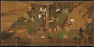 Gibbons in a Landscape by Unknown Artist