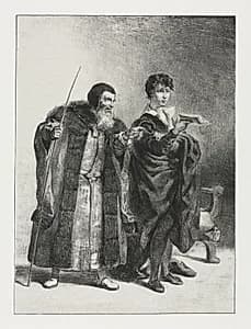 Hamlet:  Polonius and Hamlet by Eugène Delacroix (French, 1798–1863)