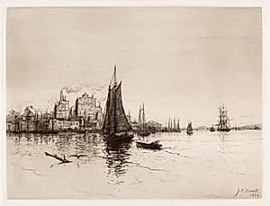 Harbor Scene by James Craig Nicoll (American, 1847–1918)