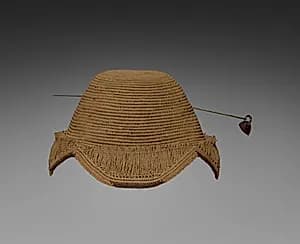 Hat (laket mishiing) with a pin by Unknown Artist