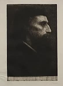 Head of a Man by Alphonse Legros (French, 1837–1911)