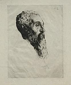 Head of a Model by Alphonse Legros (French, 1837–1911)