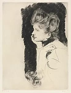Head of a Woman by Paul César Helleu (French, 1859–1927)