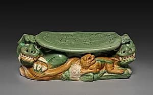 Headrest with Three Lions by Unknown Artist