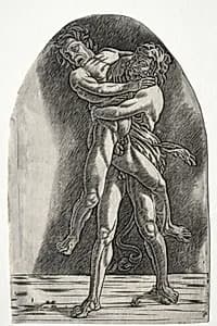Hercules and Antaeus by Master of the Year 1515 (Italian)