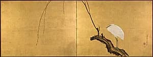Heron on a Willow Branch by Maruyama Ōkyo (Japanese, 1733–1795)