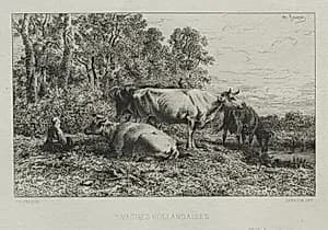 Holland Cows by Charles-Émile Jacque (French, 1813–1894)