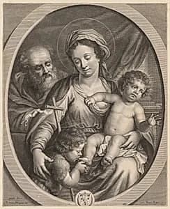 Holy Family and S. John by Pierre Louis van Schuppen (Flemish, 1627–1702)