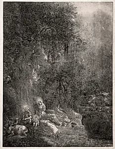 Holy Family with Deer by Rodolphe Bresdin (French, 1822–1885)