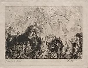 Horse Market in Algiers by Albert Besnard (French, 1849–1934)