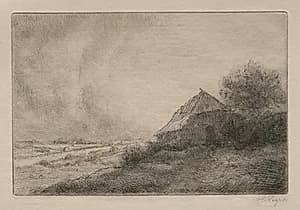 Hovel on the Hill by Alphonse Legros (French, 1837–1911)