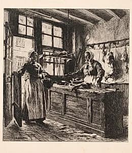 Interior of a Butcher Shop by Léon Augustin Lhermitte (French, 1844–1925)