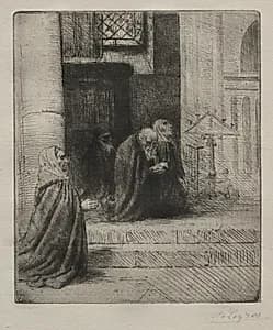 Interior of a Church by Alphonse Legros (French, 1837–1911)