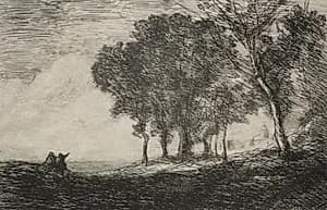 Italian Landscape by Jean Baptiste Camille Corot (French, 1796–1875)