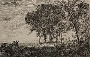 Italian Landscape by Jean Baptiste Camille Corot (French, 1796–1875)