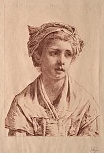 Jeune fille by Paul Rajon (French, 1842/43–1888)