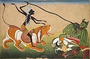Kali Attacking Nisumbha by Unknown Artist