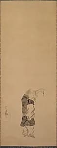 Kenshu, Monk with Shrimp by Tawaraya Sōtatsu (Japanese, c. 1570–c. 1640)