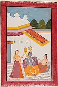 Krishna Under a Canopy by Unknown Artist