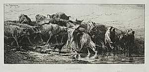 L'Abreuvoir by Charles-Émile Jacque (French, 1813–1894)