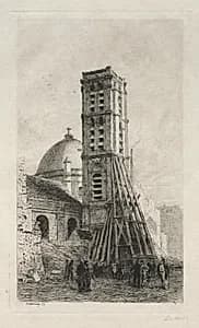 L'Eglise Saint-Roch by Alfred Alexandre Delauney (French, 1830–1894)