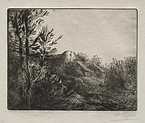 La ferme de valoux by Alphonse Legros (French, 1837–1911)