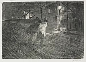 La Rue Coulaincourt by Théophile Alexandre Steinlen (Swiss, 1859–1923)