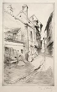 La rue de l'Ecole à Troyes by Gustave Leheutre (French, 1861–1932)