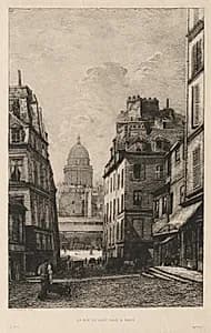 La rue du Haut Pavé à Paris by Lucien Gautier (French, 1850–1925)