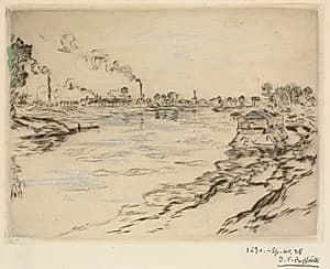 La Seine, à Asnières by Jean-François Raffaëlli (French, 1850–1924)