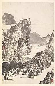 Landscape after Mi Fu by Min Zhen (Chinese, 1730–after 1788)